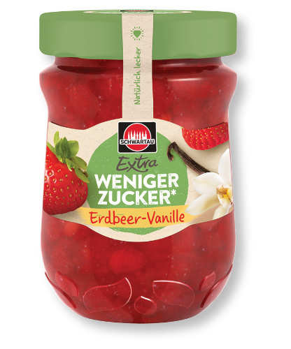 Schwartau Extra Weniger Zucker, Erdbeer-Vanille 300 g