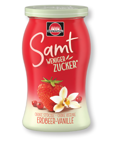 Schwartau Samt Weniger Zucker Erdbeer-Vanille, 255 g