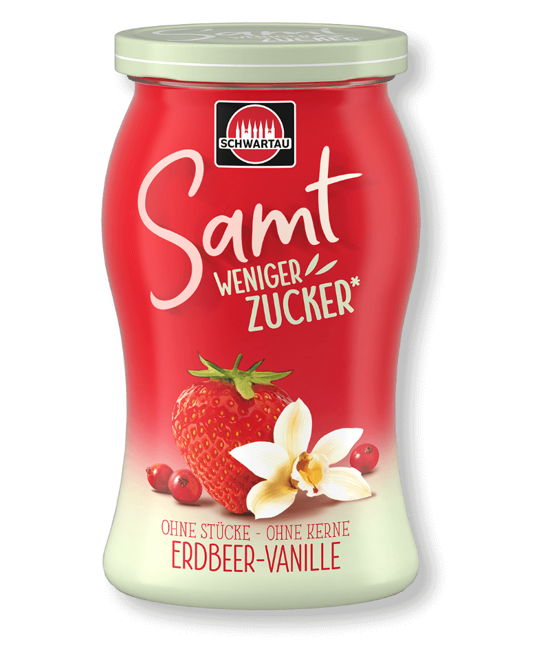 Schwartau Samt Weniger Zucker Erdbeer-Vanille, 255 g
