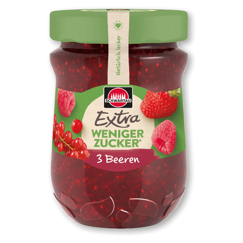 Schwartau Extra Weniger Zucker, 3 Beeren 300 g