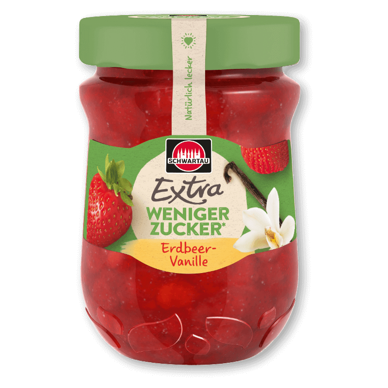 Schwartau Extra Weniger Zucker, Erdbeer-Vanille 300 g